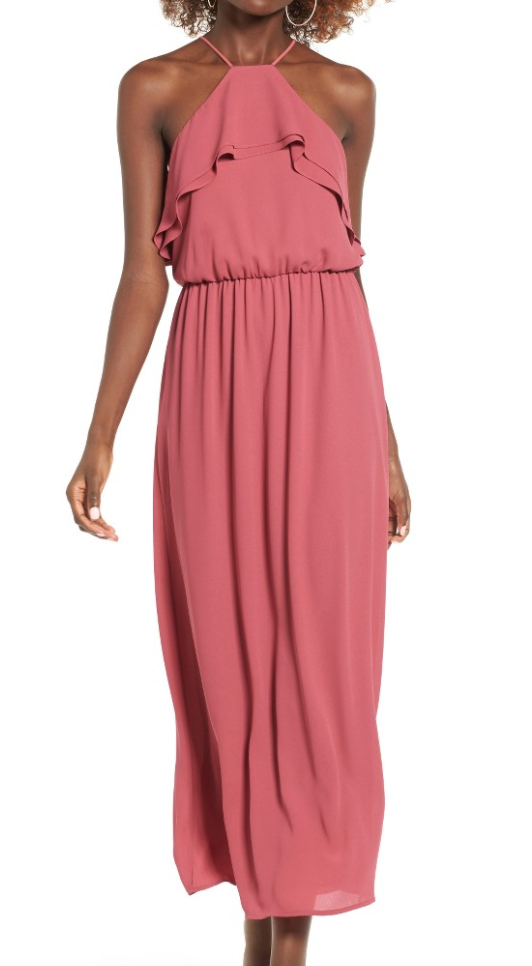 The Face Of Style: 20 Best Picks From Nordstrom Half Yearly Sale - Lush Pink Ruffle Maxi Dress