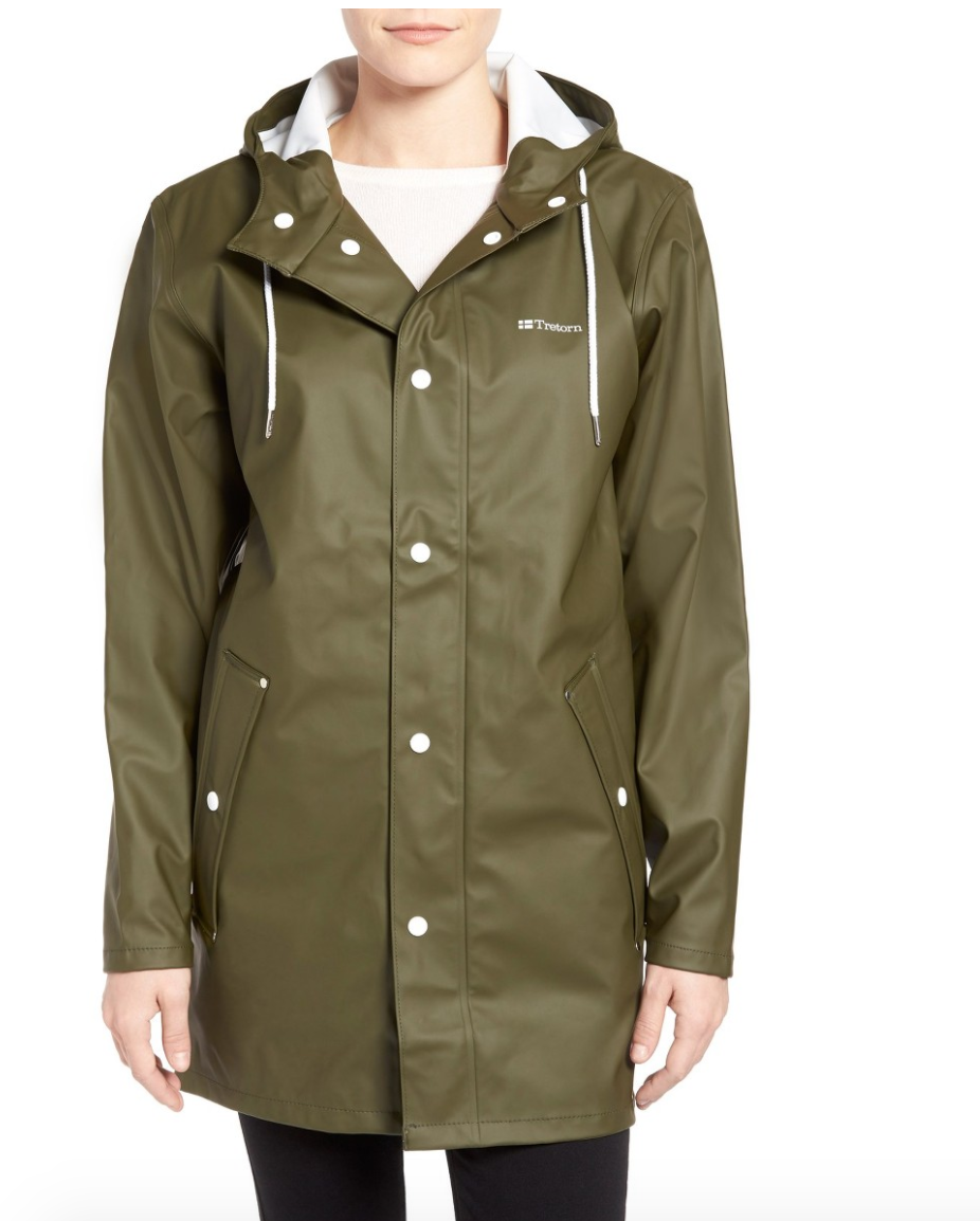 The Face Of Style: 20 Best Picks From Nordstrom Half Yearly Sale - Treton Olive Rain Coat